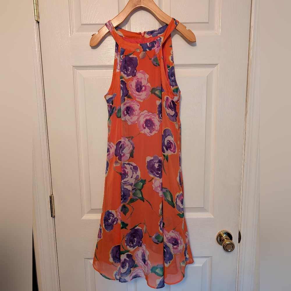 Betsey Johnson Orange Halter Midi Sundress